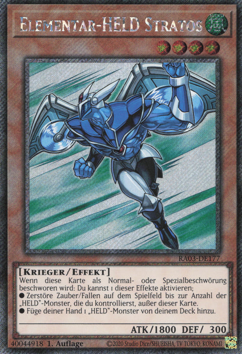 Elementar-HELD Stratos (V.1) RA03-DE177 Platinum Secret Rare Deutsch