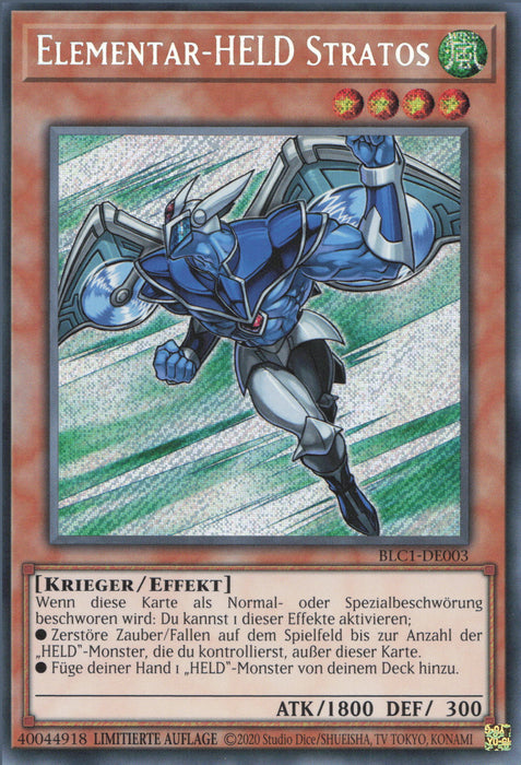 Elementar-HELD Stratos (V.3) BLC1-DE003 Secret Rare Deutsch