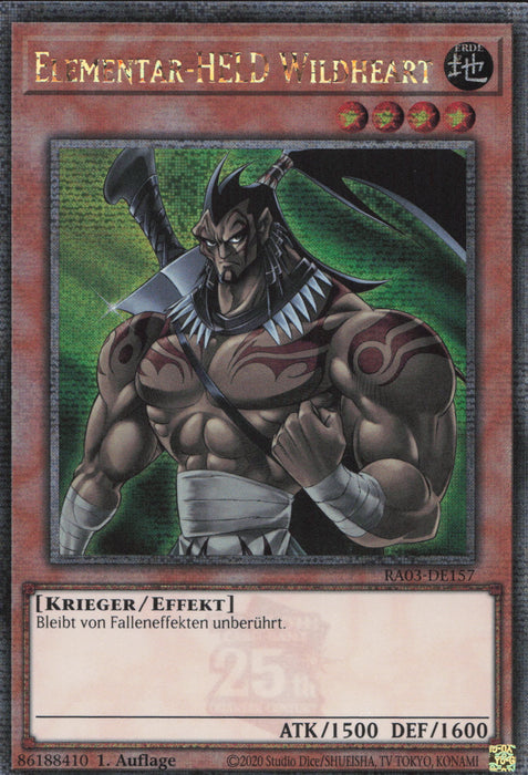 Elementar-HELD Wildheart (V.2) RA03-DE157 Quarter Century Secret Rare Deutsch
