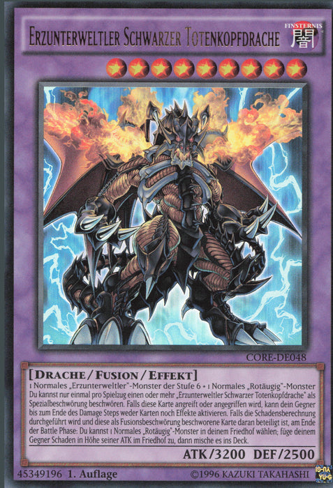 Erzunterweltler Schwarzer Totenkopfdrache (V.1) CORE-DE048 Ultra Rare Deutsch