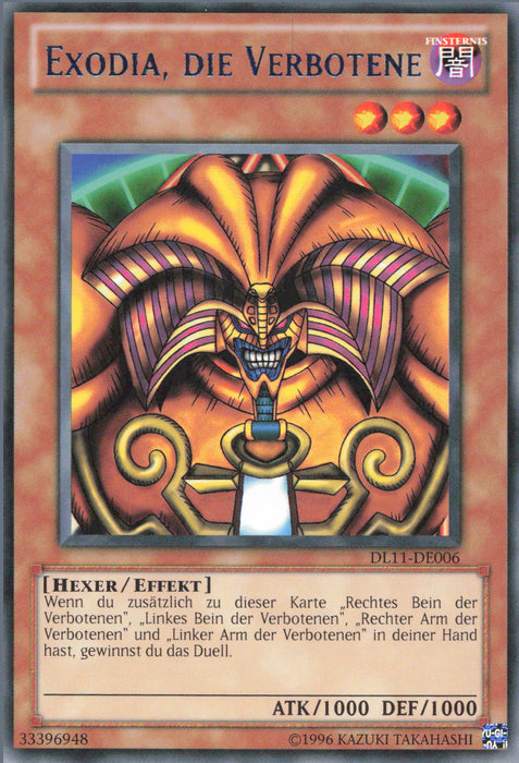 Exodia, die Verbotene (V.1) DL11-DE006 Blue Rare Deutsch