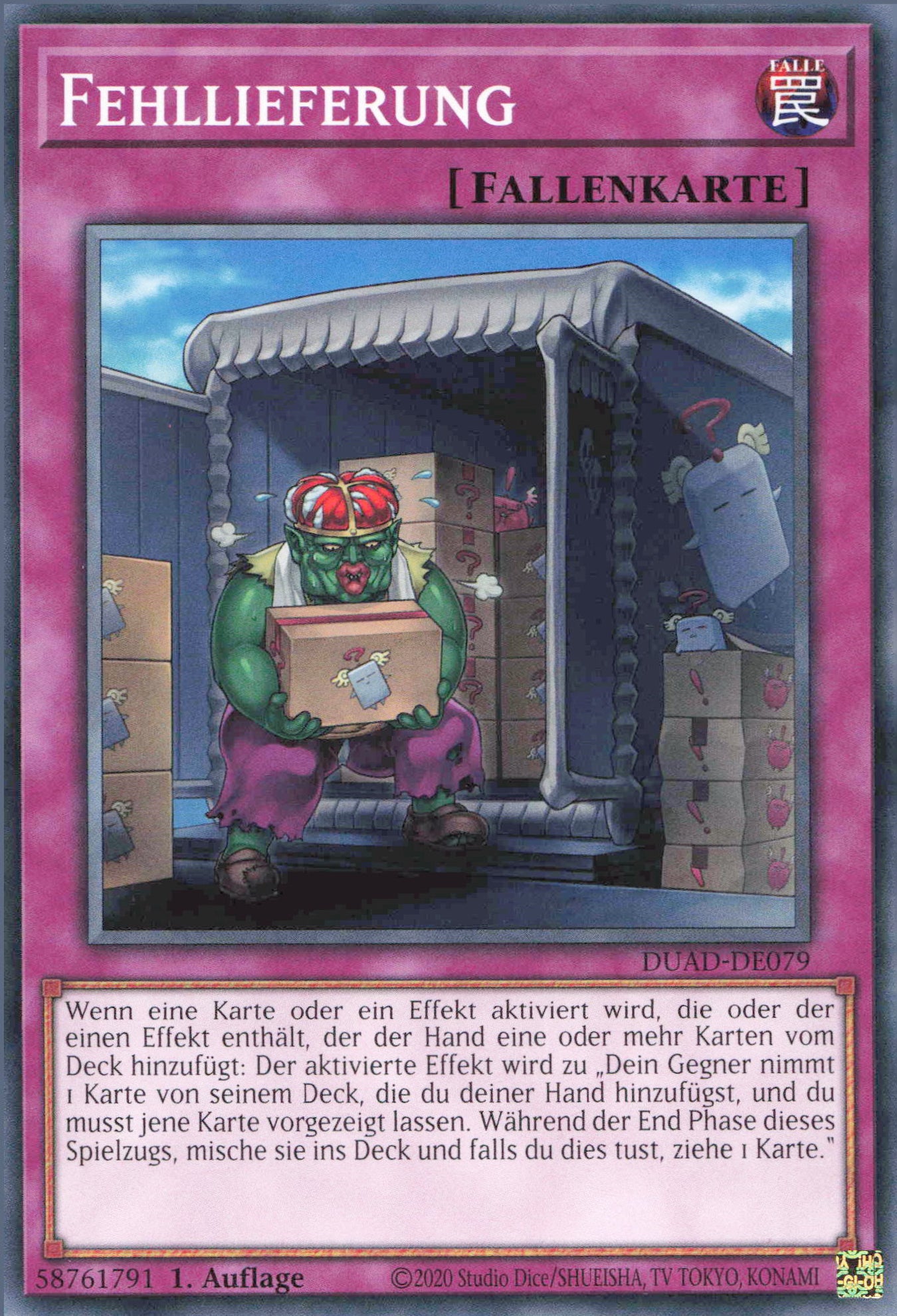 Yu-Gi-Oh! Fehllieferung