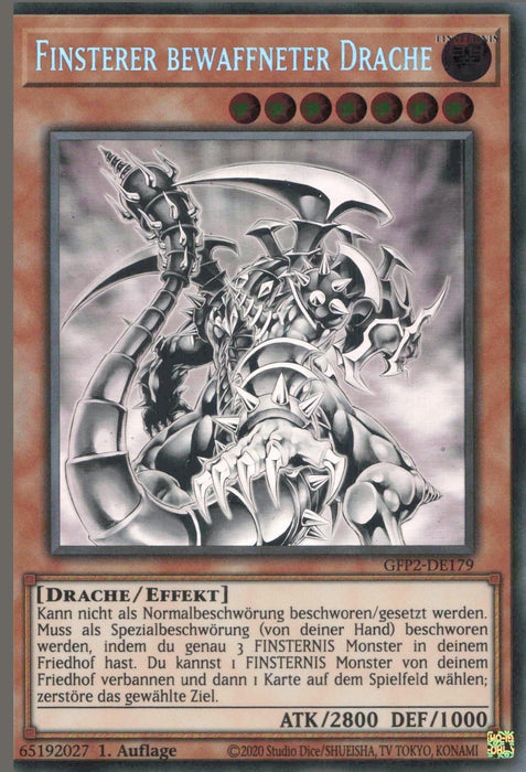 Finsterer bewaffneter Drache GFP2-DE179 Ghost Rare Deutsch