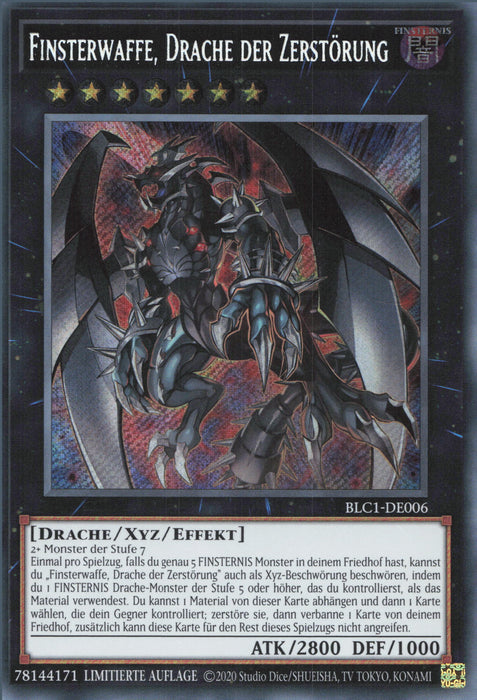 Finsterwaffe, Drache der Zerstörung BLC1-DE006 Secret Rare Deutsch