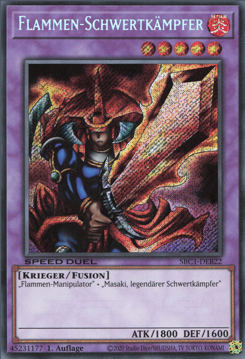 Flammen-Schwertkämpfer (V.2) SBC1-DEB22 Secret Rare Deutsch