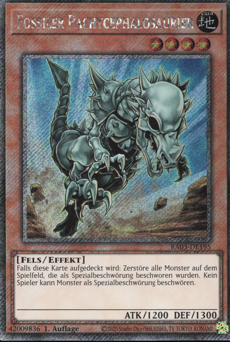 Fossiler Pachycephalosaurier (V.1) RA03-DE195 Platinum Secret Rare Deutsch