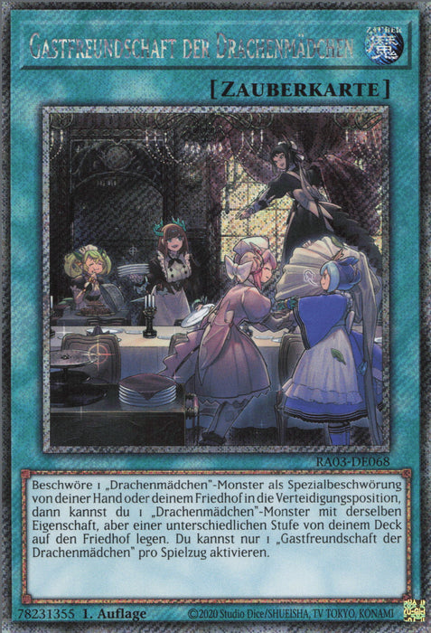 Gastfreundschaft der Drachenmädchen (V.4) RA03-DE068 Platinum Secret Rare Deutsch