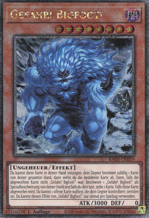 Gefahr! Bigfoot! (V.10) RA03-DE019 Quarter Century Secret Rare Deutsch