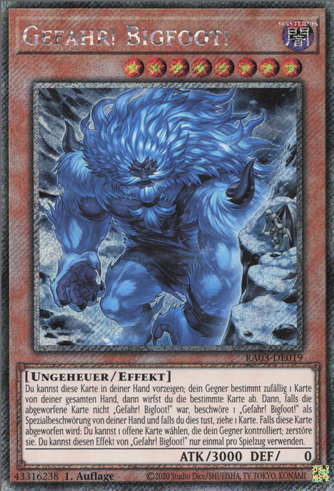 Gefahr! Bigfoot! (V.8) RA03-DE019 Platinum Secret Rare Deutsch