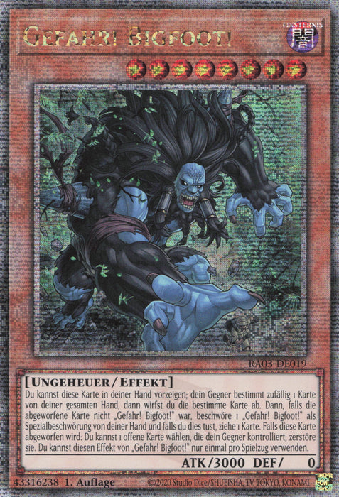 Gefahr! Bigfoot! (V.9) RA03-DE019 Quarter Century Secret Rare Deutsch