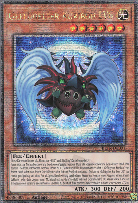 Geflügelter Kuriboh LV6 (V.2) BLTR-DE001 Quarter Century Secret Rare Deutsch