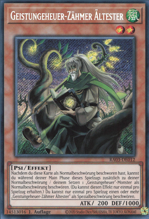 Geistungeheuer-Zähmer Ältester (V.3) RA03-DE012 Secret Rare Deutsch
