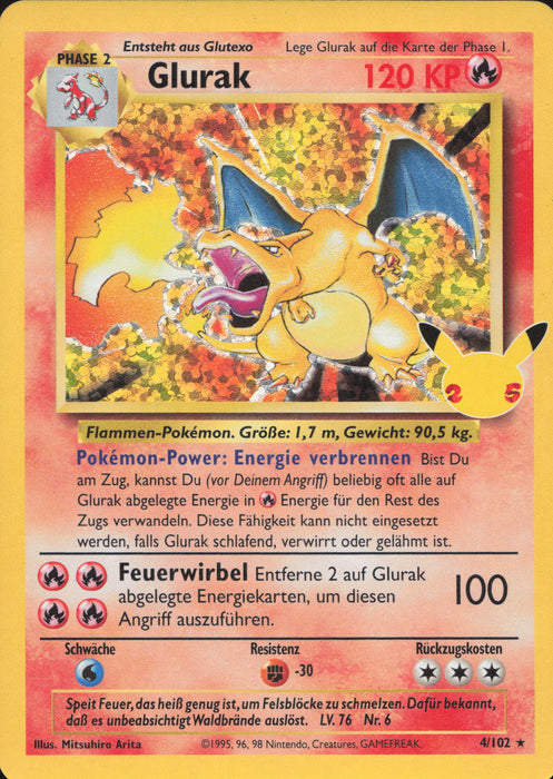 Glurak CEL-BS 4 Holo Rare Deutsch