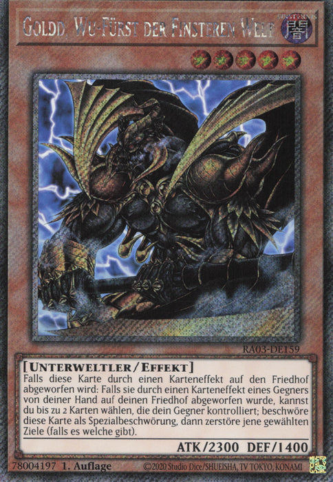 Goldd, Wu-Fürst der Finsteren Welt (V.1) RA03-DE159 Platinum Secret Rare Deutsch