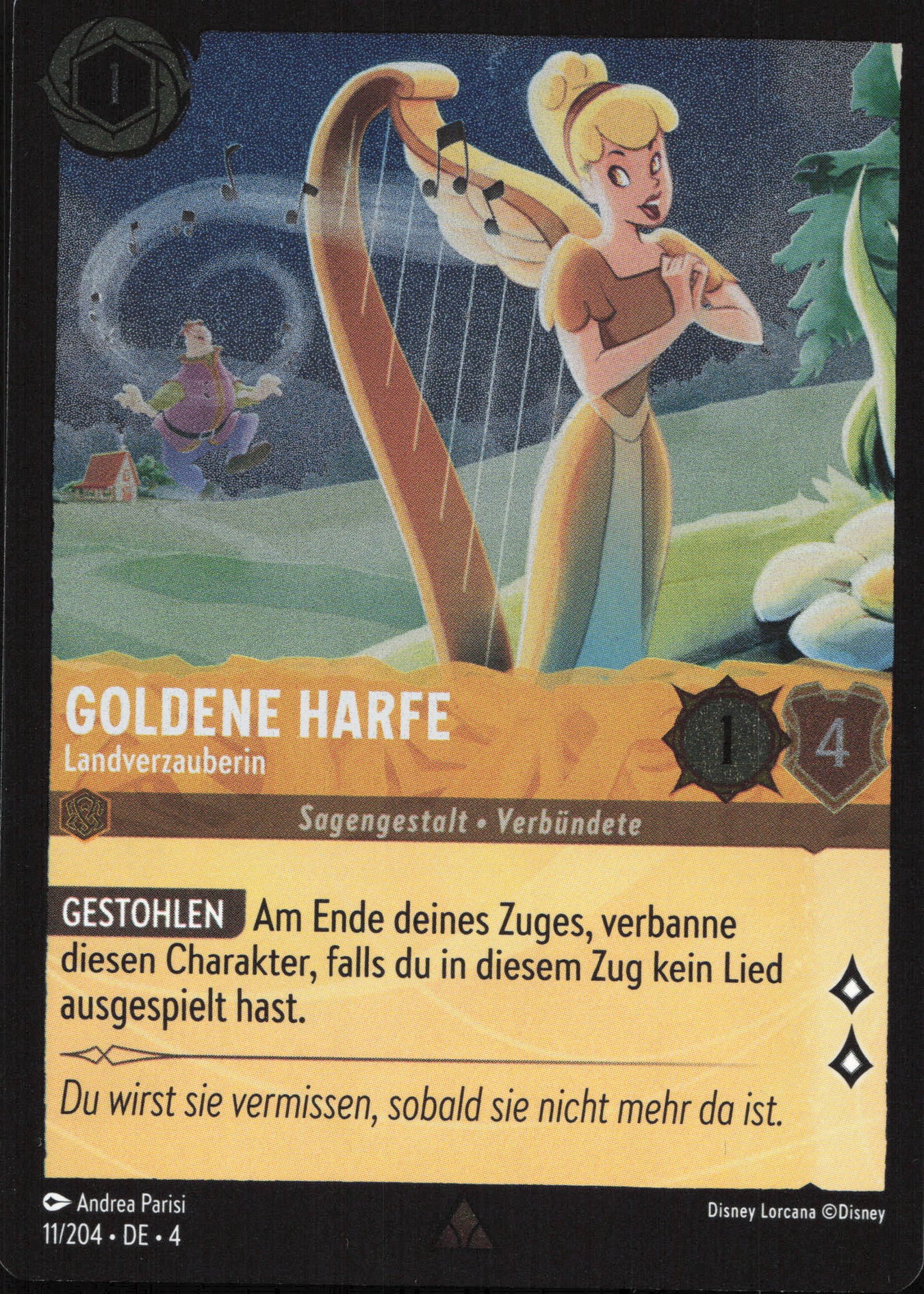 Alle Goldene Harfe Charakterkarten in Disney Lorcana