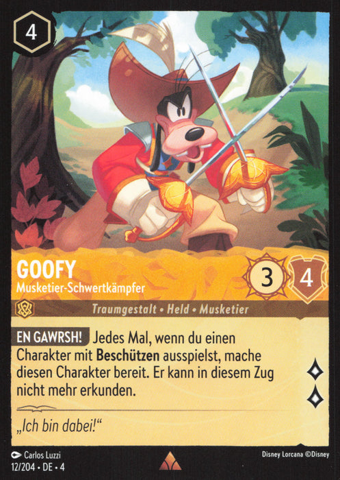 Goofy - Musketier-Schwertkämpfer 4URS-012 Rare Deutsch