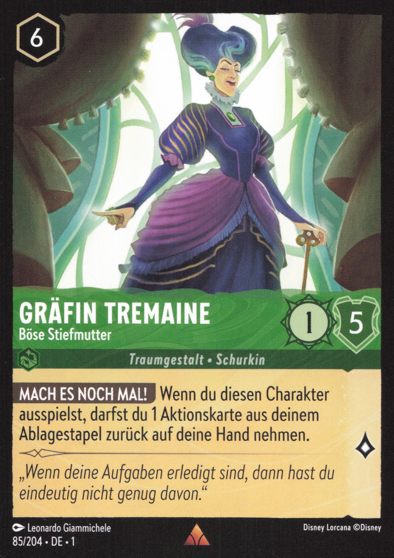 Alle Gräfin Tremaine Charakterkarten in Disney Lorcana
