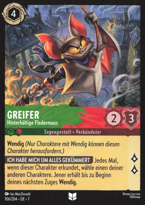 Greifer - Hinterhältige Fledermaus 7ARI-106 Uncommon Deutsch