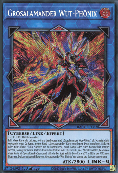 Grosalamander Wut-Phönix (V.3) RA04-DE083 Secret Rare Deutsch