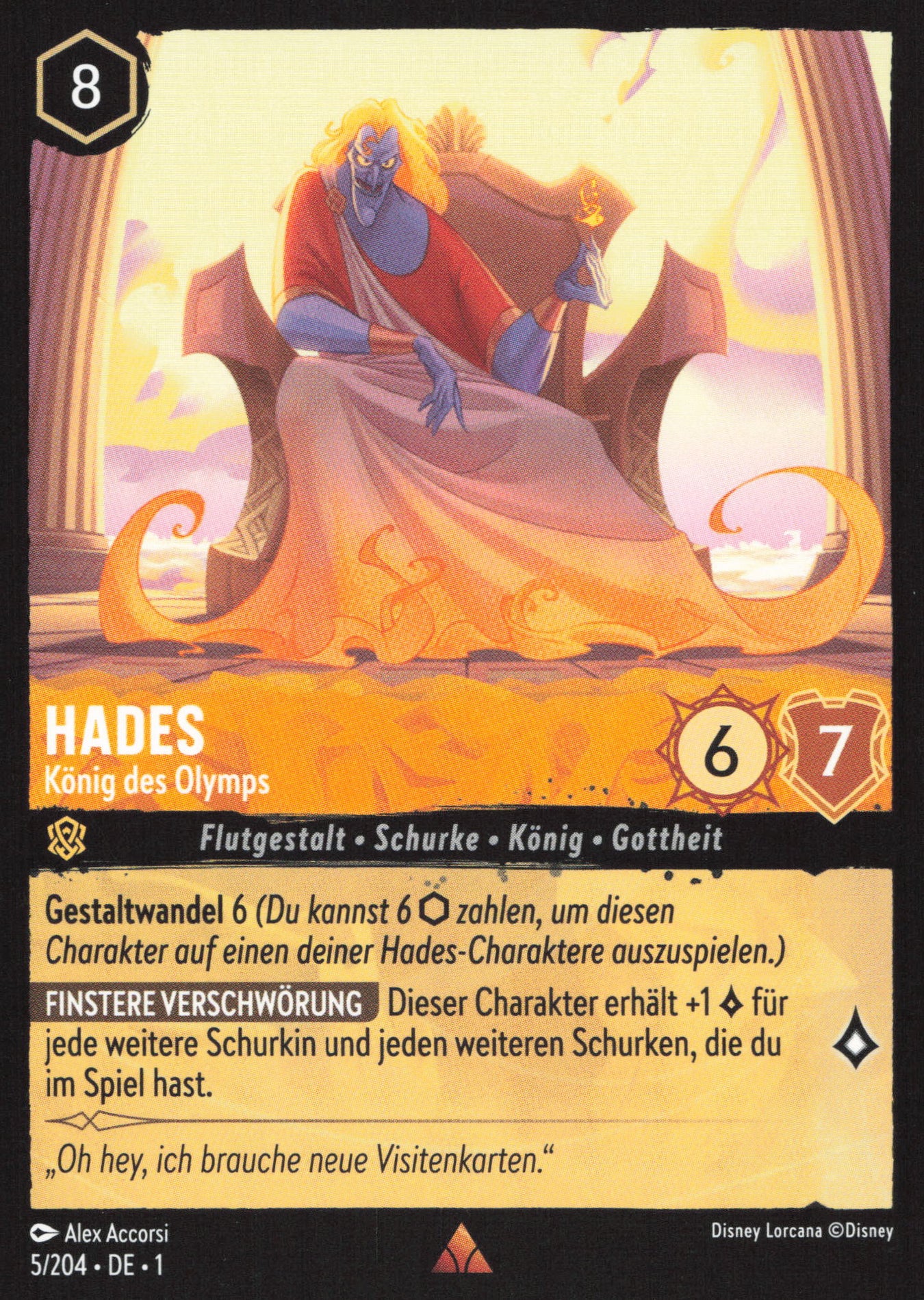 Alle Hades Charakterkarten in Disney Lorcana