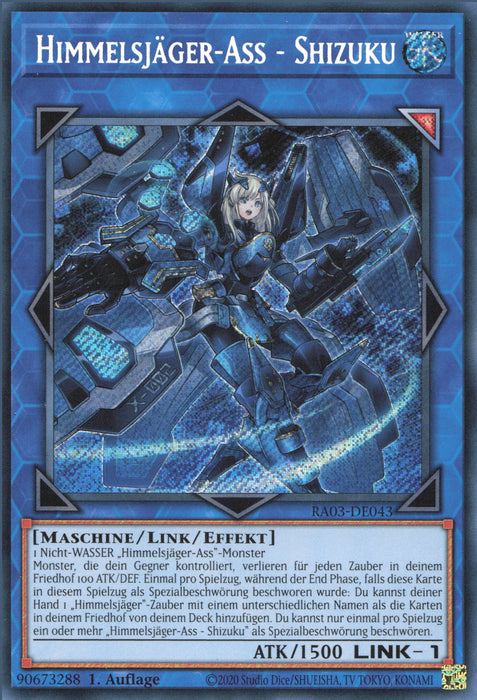 Himmelsjäger-Ass - Shizuku (V.3) RA03-DE043 Secret Rare Deutsch