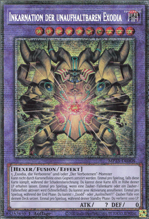 Inkarnation der unaufhaltbaren Exodia MP25-DE008 Starlight Rare Deutsch