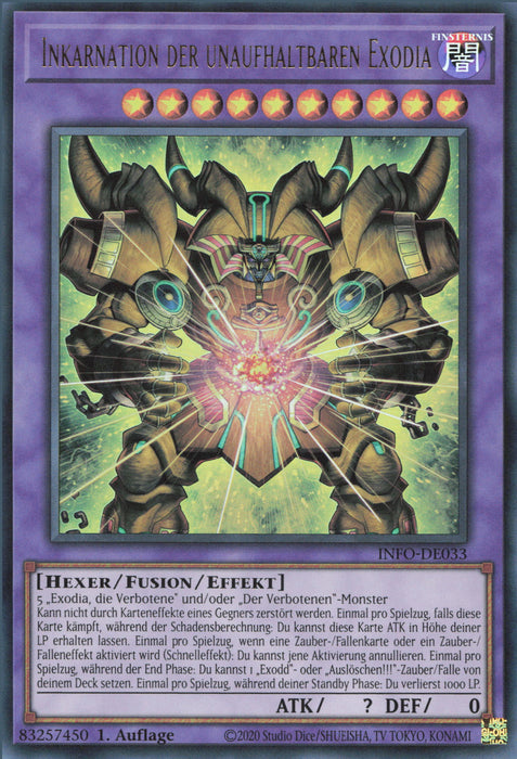 Inkarnation der unaufhaltbaren Exodia (V.1) INFO-DE033 Ultra Rare Deutsch