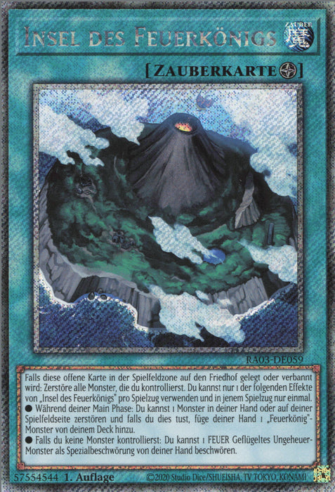 Insel des Feuerkönigs (V.4) RA03-DE059 Platinum Secret Rare Deutsch