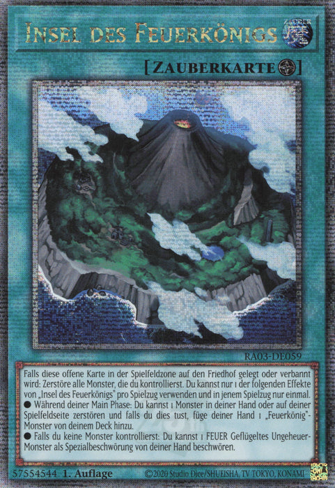 Insel des Feuerkönigs (V.5) RA03-DE059 Quarter Century Secret Rare Deutsch