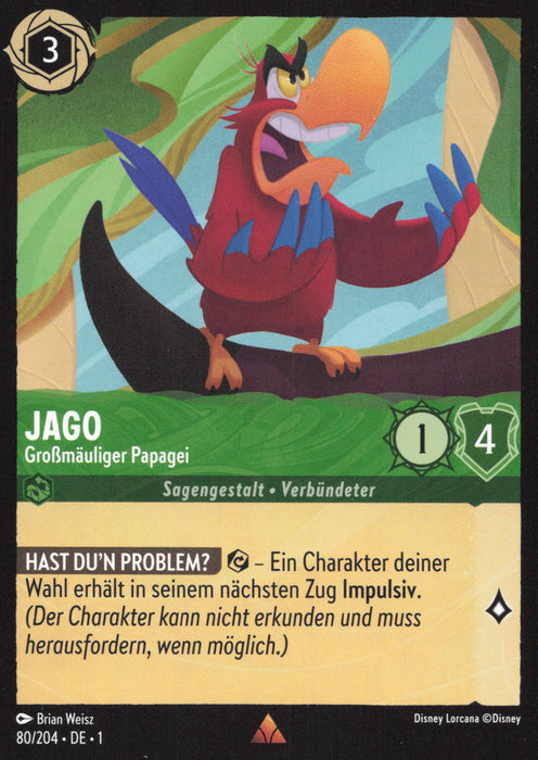 Jago - Großmäuliger Papagei 1TFC-080 Rare Deutsch