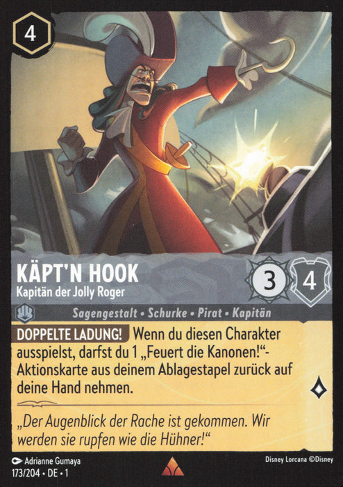 Käpt'n Hook - Kapitän der Jolly Roger 1TFC-173 Rare Deutsch