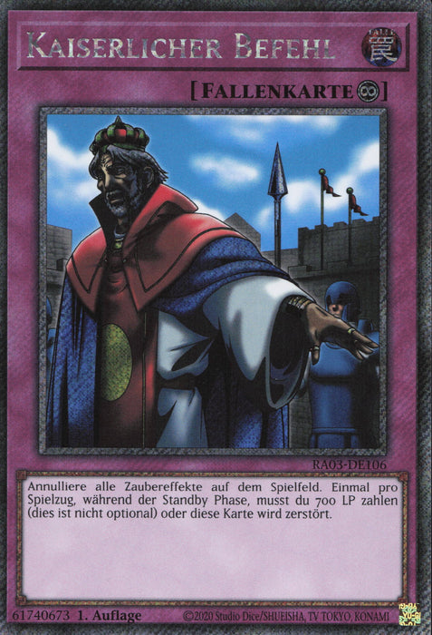 Kaiserlicher Befehl (V.1) RA03-DE106 Platinum Secret Rare Deutsch
