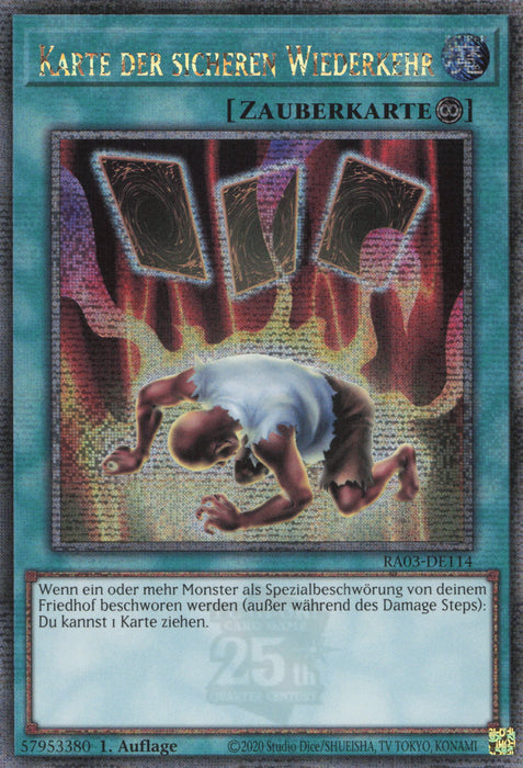 Karte der sicheren Wiederkehr (V.2) RA03-DE114 Quarter Century Secret Rare Deutsch