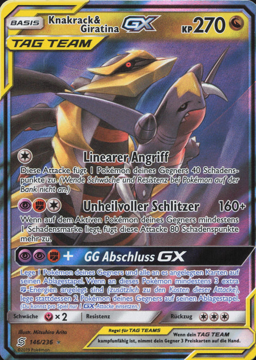 Knakrack & Giratina GX UNM-146 Ultra Rare Deutsch