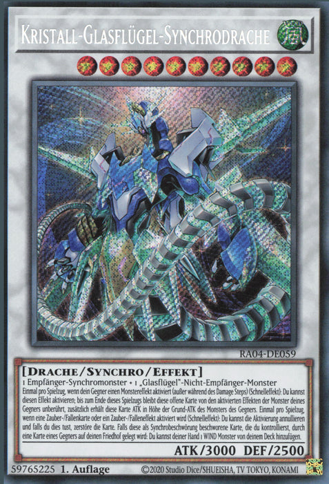 Kristall-Glasflügel-Synchrodrache (V.3) RA04-DE059 Secret Rare Deutsch