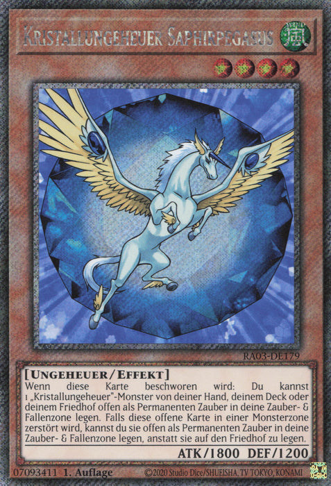 Kristallungeheuer Saphirpegasus (V.1) RA03-DE179 Platinum Secret Rare Deutsch