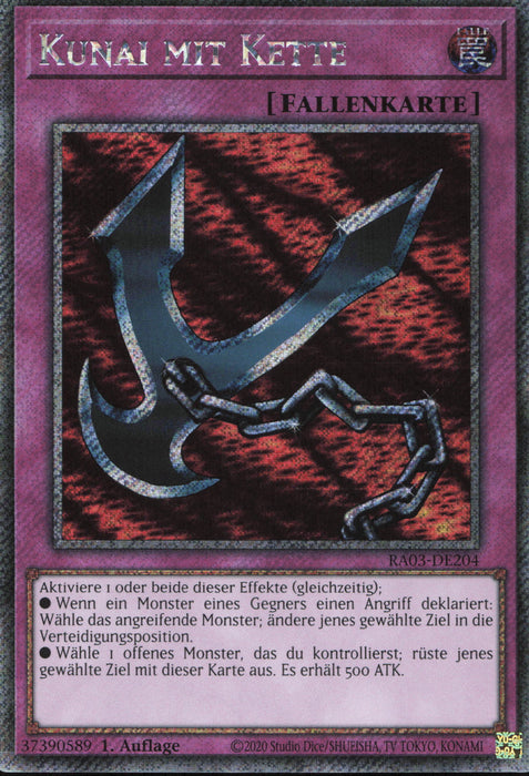 Kunai mit Kette (V.1) RA03-DE204 Platinum Secret Rare Deutsch