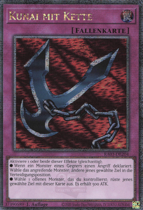 Kunai mit Kette (V.2) RA03-DE204 Quarter Century Secret Rare Deutsch