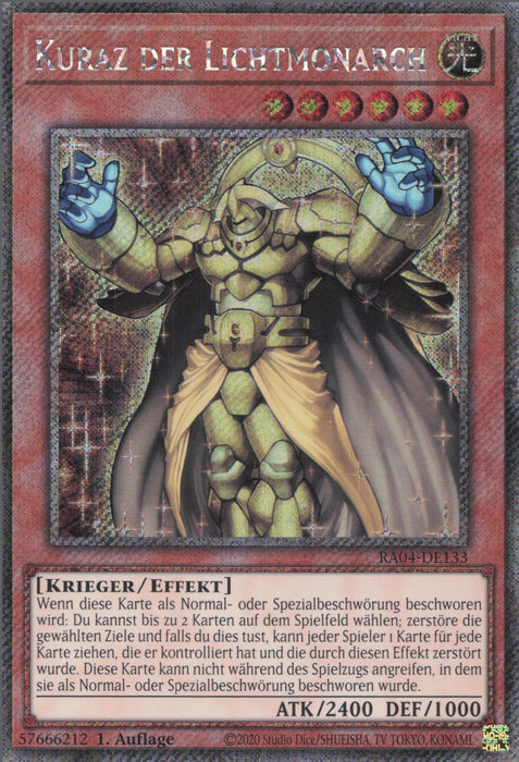 Kuraz der Lichtmonarch (V.1) RA04-DE133 Platinum Secret Rare Deutsch