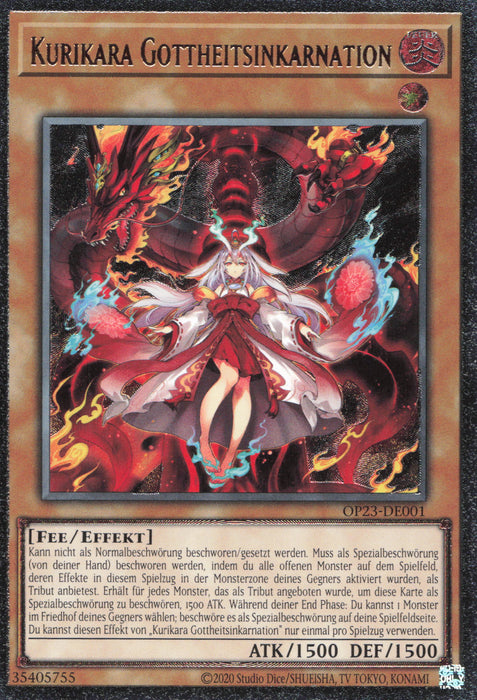 Kurikara Gottheitsinkarnation OP23-DE001 Ultimate Rare Deutsch