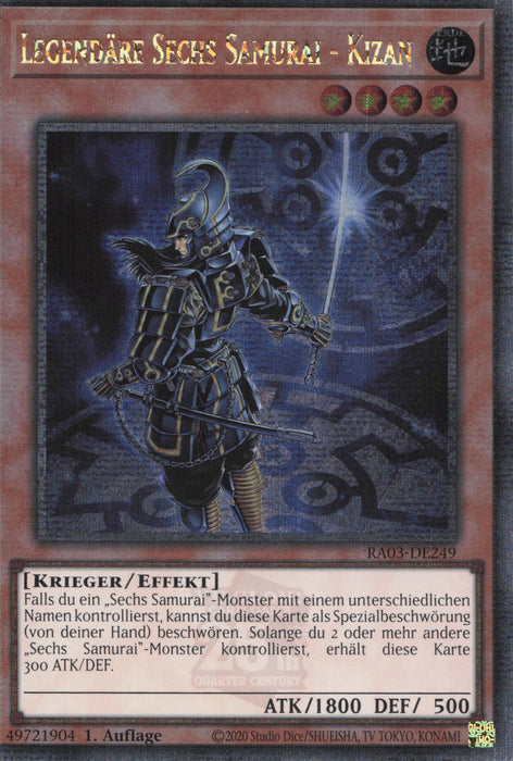 Legendäre Sechs Samurai - Kizan (V.2) RA03-DE249 Quarter Century Secret Rare Deutsch