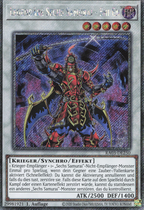 Legendäre Sechs Samurai - Shi En (V.1) RA03-DE250 Platinum Secret Rare Deutsch