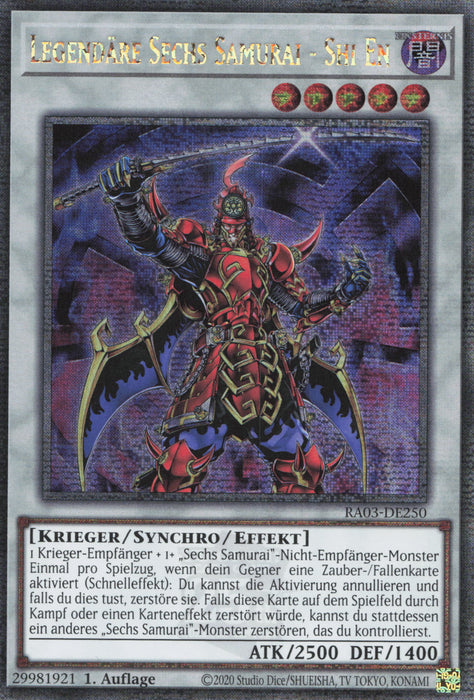 Legendäre Sechs Samurai - Shi En (V.2) RA03-DE250 Quarter Century Secret Rare Deutsch