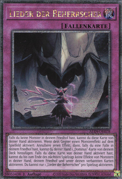 Lieder der Beherrscher (V.2) ALIN-DE078 Quarter Century Secret Rare Deutsch