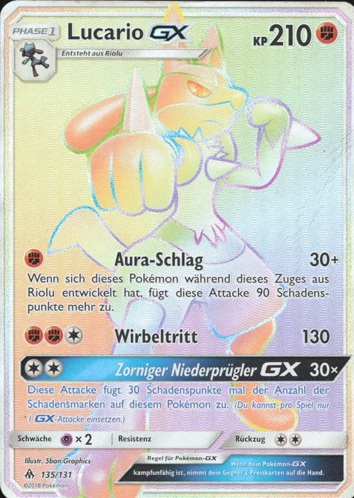 Lucario GX FLI-135 Secret Rare Deutsch