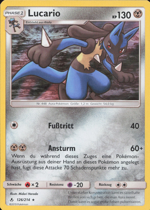 Lucario UNB-126 Holo Rare Deutsch