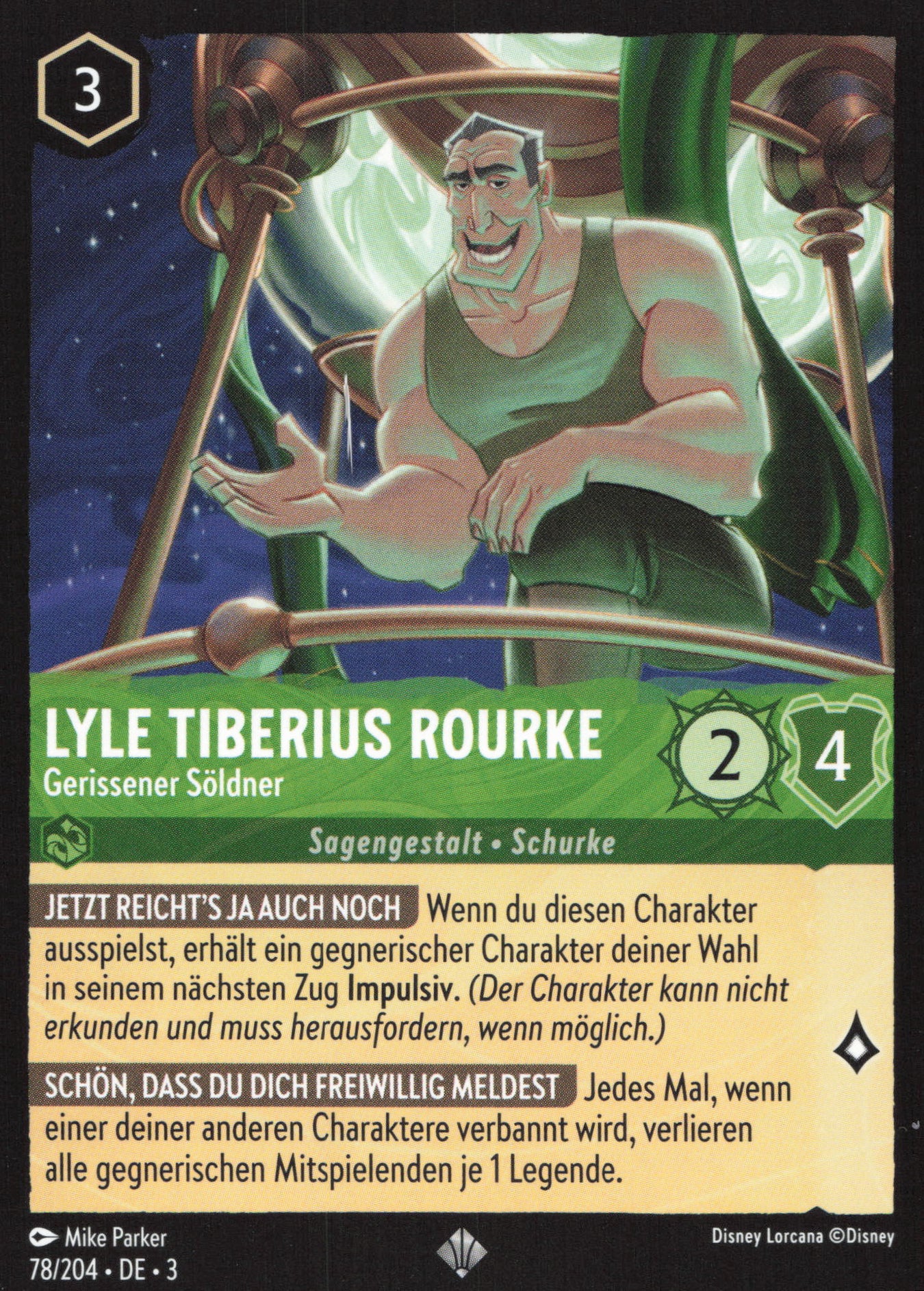 Alle Lyle Tiberius Rourke Charakterkarten in Disney Lorcana