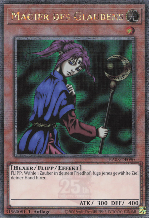 Magier des Glaubens (V.2) RA03-DE090 Quarter Century Secret Rare Deutsch