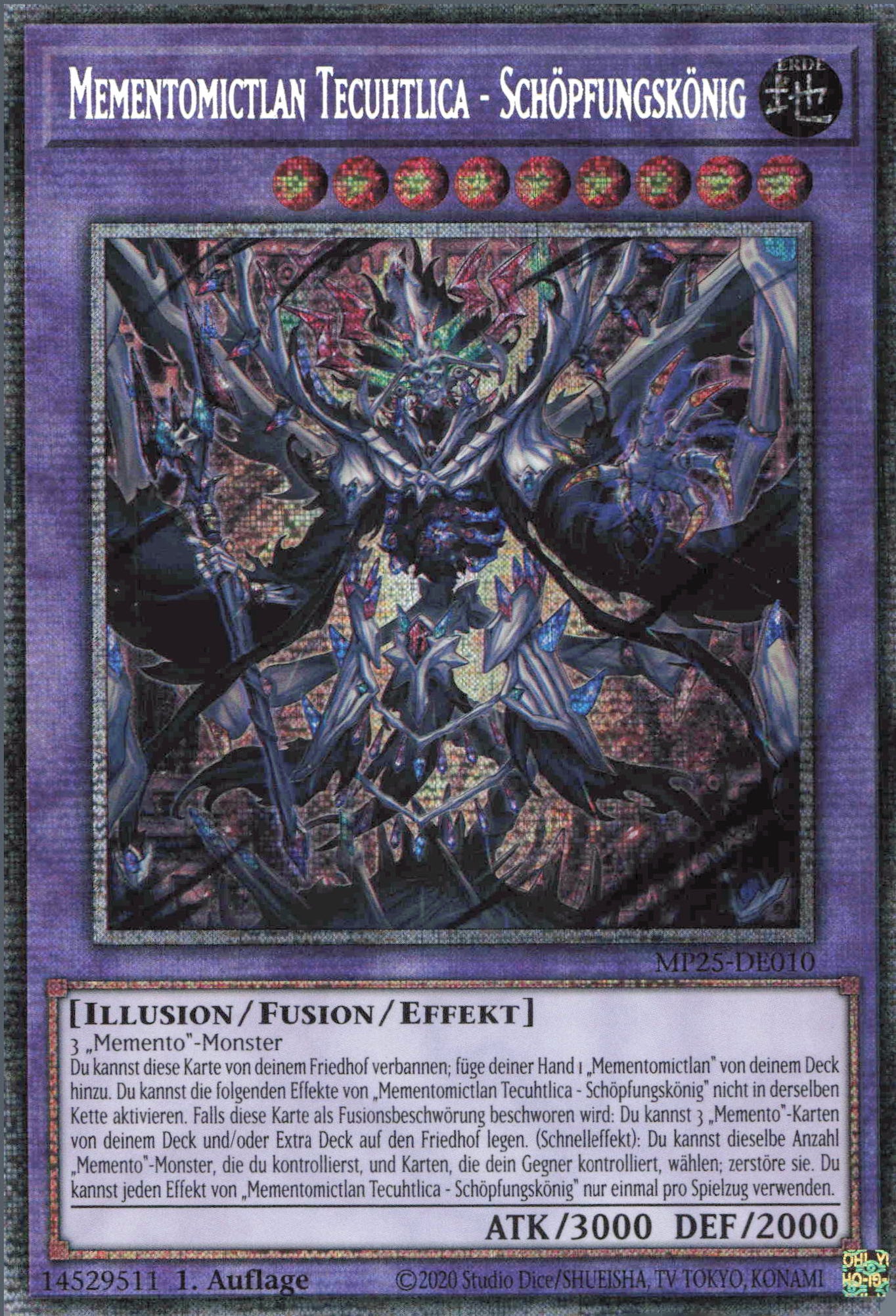 Yugioh Mementomictlan Tecuhtlica - Schöpfungskönig MP25-DE010 Starlight