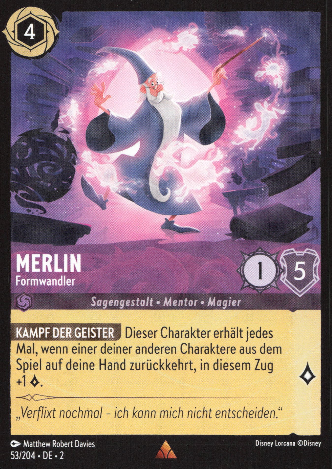Alle Merlin Charakterkarten in Disney Lorcana